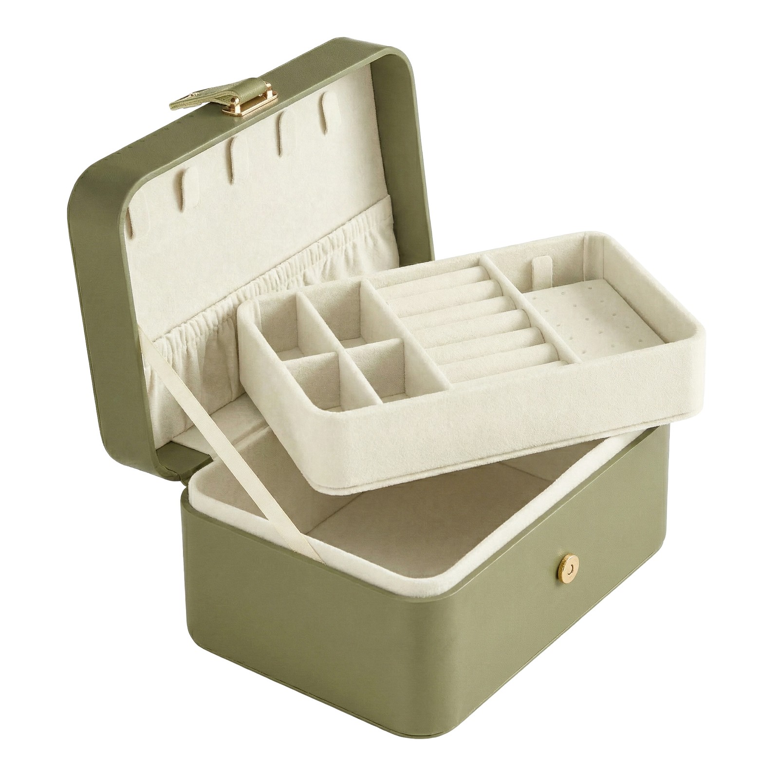 BRONTE Portable Travel Jewellery Box - Light Green