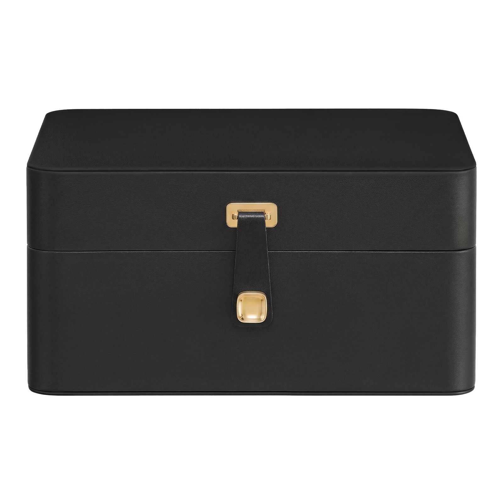 BITAKE 2 Layer Jewellery Storage Case with Mirror - Black