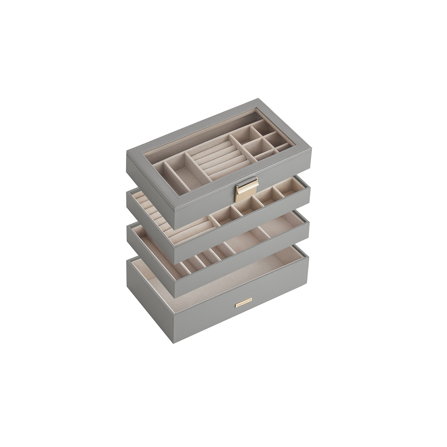 Jewellery Box - ARCVA 4 Tier Stackable Organizer - Dove Grey