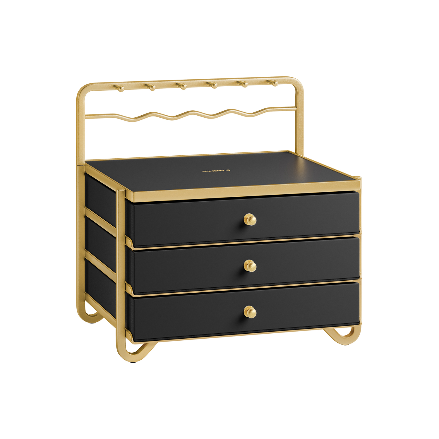 Jewellery Box - ARCVA 3 Tier Drawer Organizer - Black