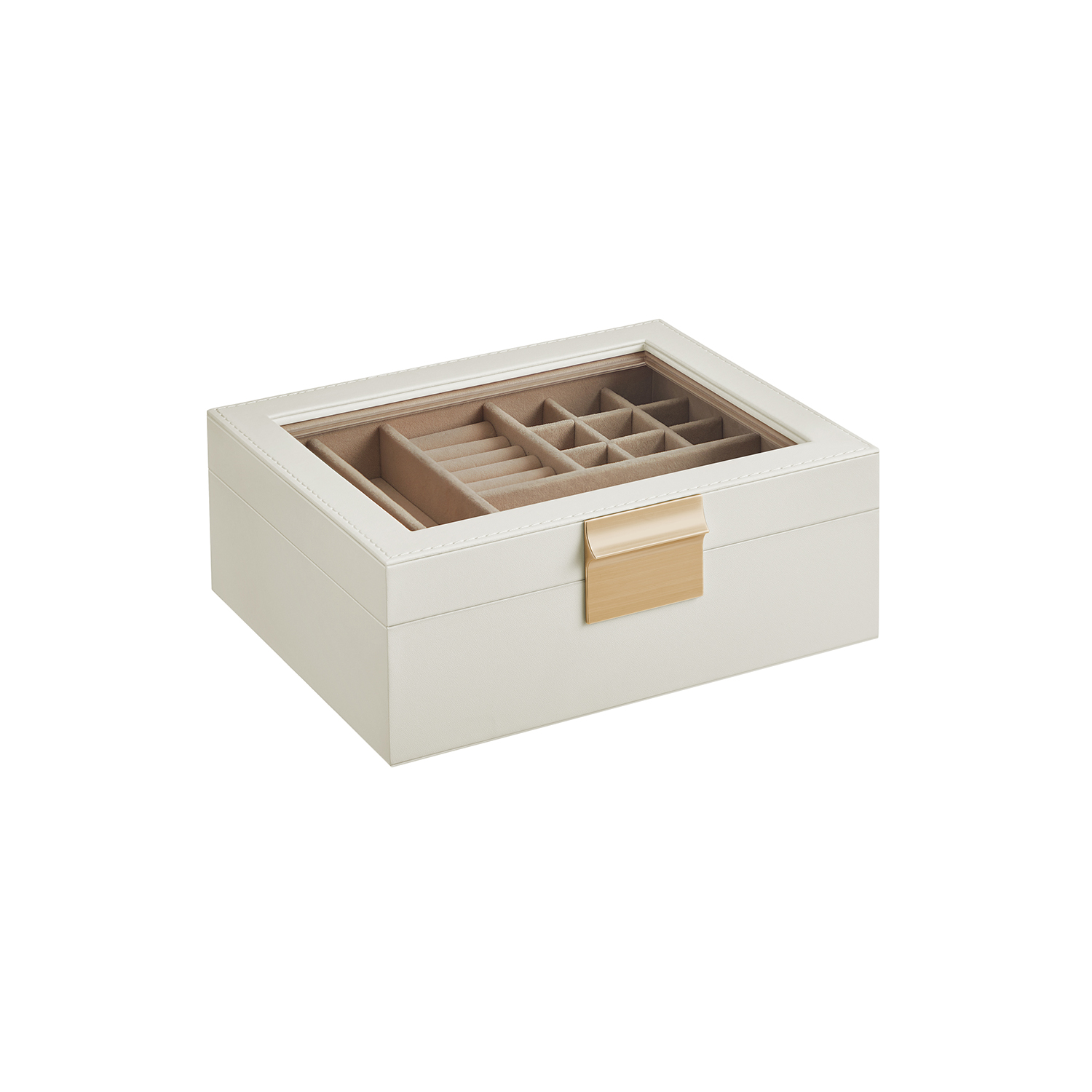 2-Layer Jewellery Organiser with Removable Tray Cloud White