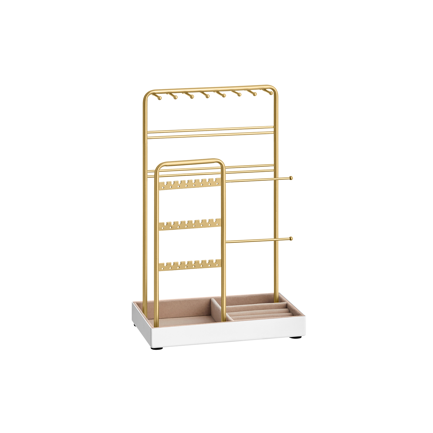 Jewellery Display Stand with Gold Metal Frame and Velvet Tray