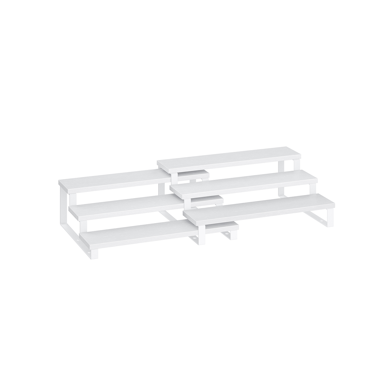 Cabinet Shelf Organizer - SOLTA 3 Tier Extendable Shelf Organizer Set of 2 - White