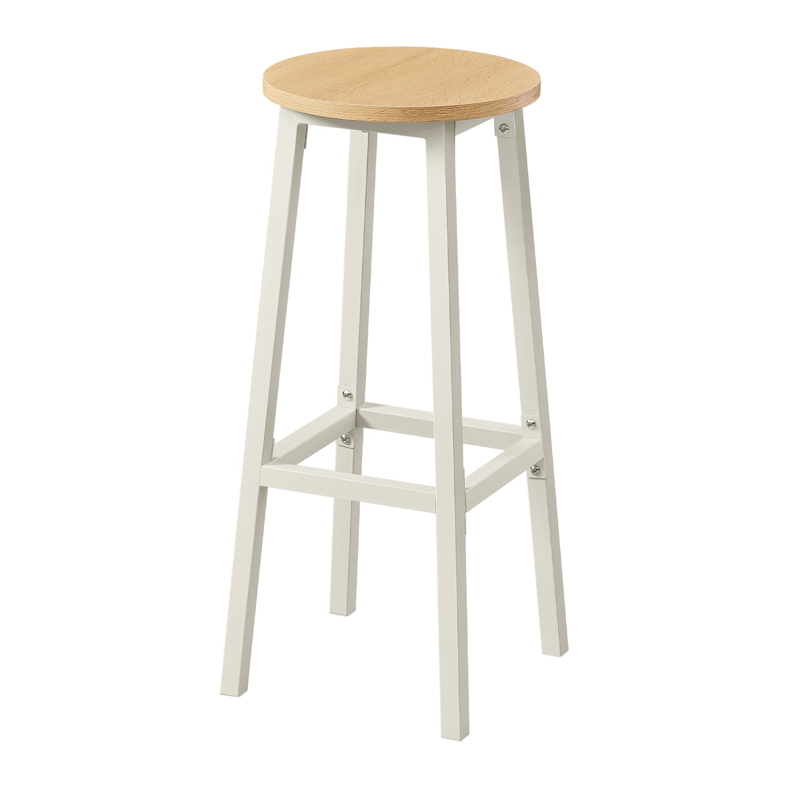 CLKUXE Set of 2 Counter Stools - White