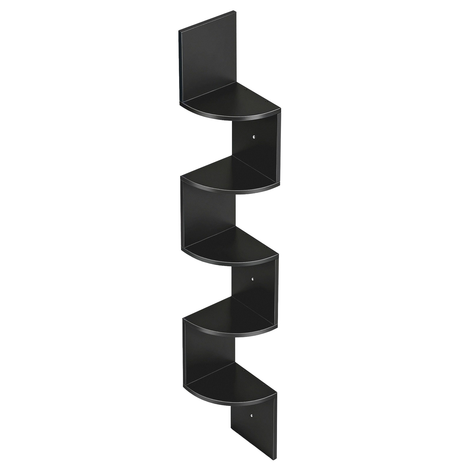 CLLISA 5 Tier Floating Corner Bookcase - Black