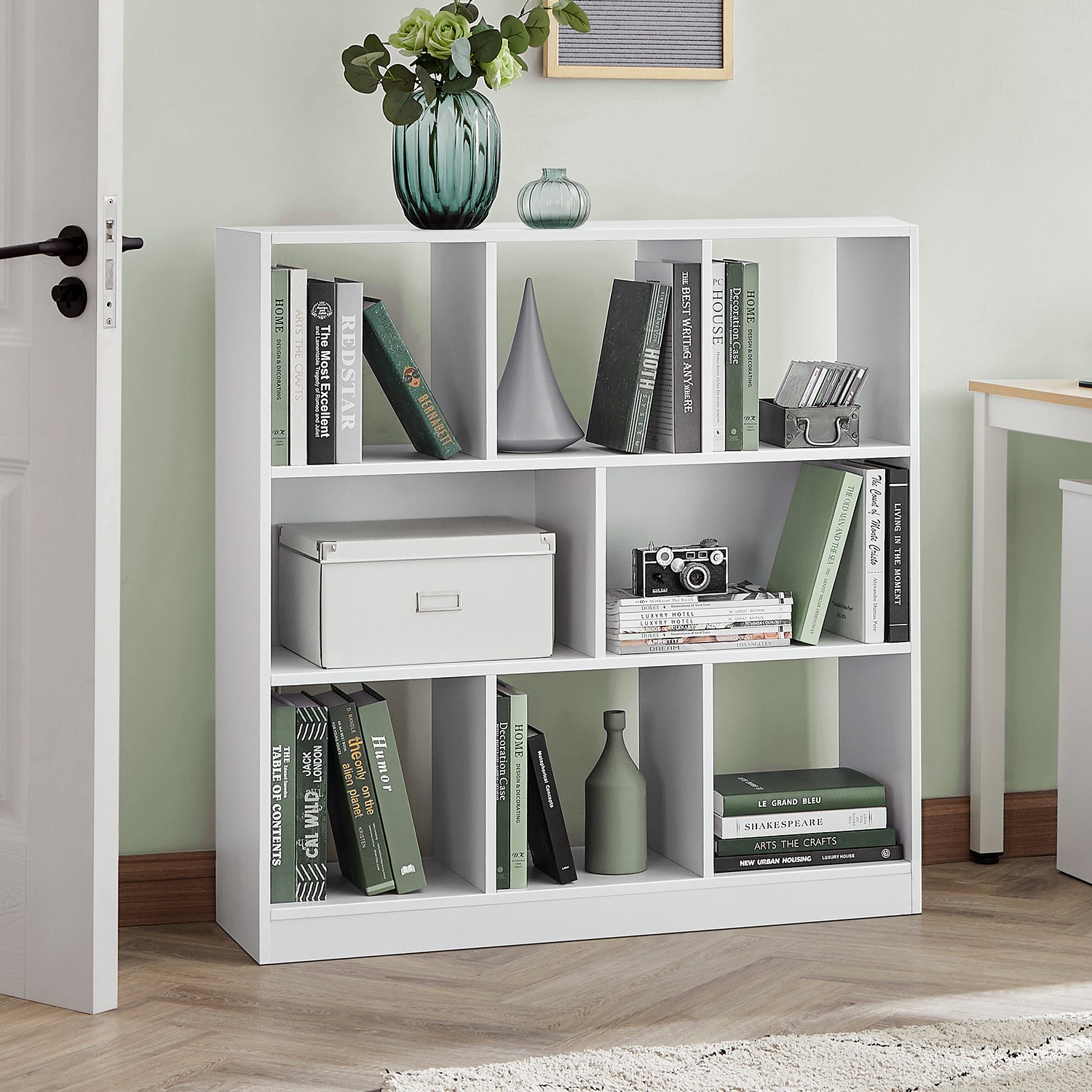Bookshelf - VERRA 8 Compartment Storage Unit - White