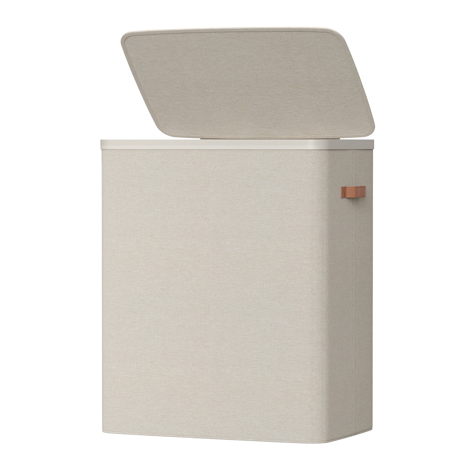 DAKEMO 3 Compartment Laundry Hamper - Beige