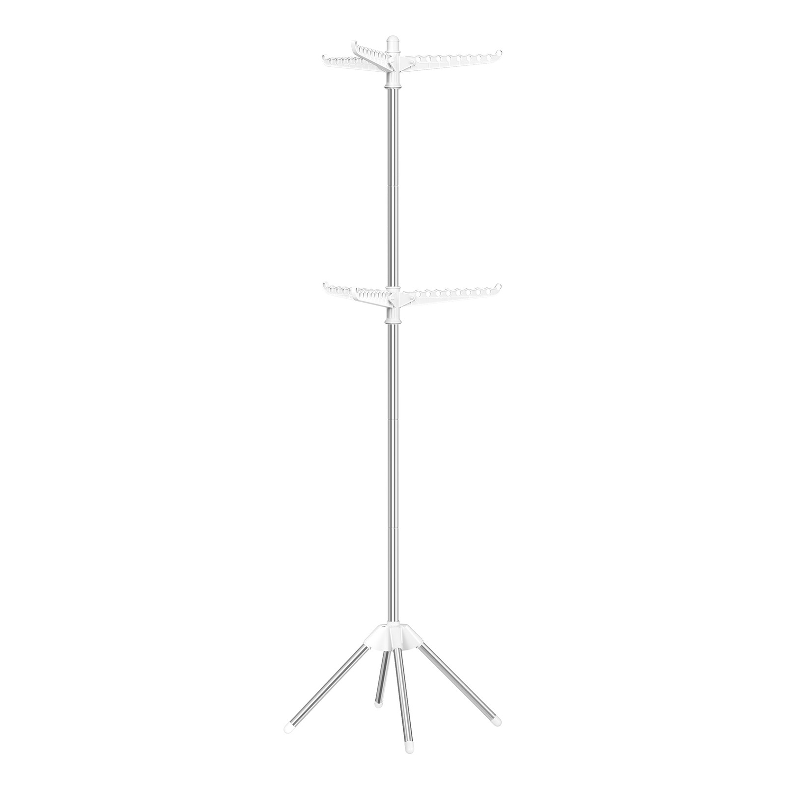 FARINO Folding Clothes Drying Rack - White and Silver