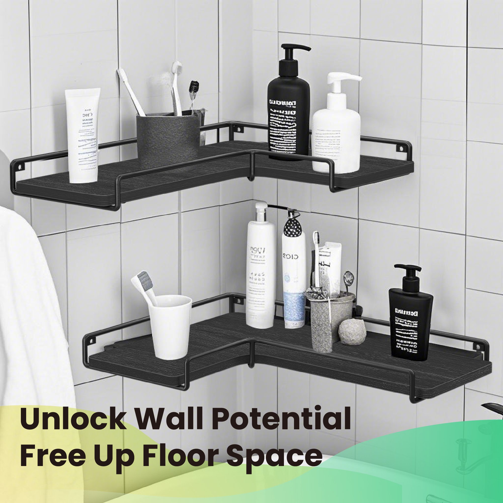 Floating Shelves - VERRA L-Shaped Corner Shelves - Set of 2 Charcoal Grey
