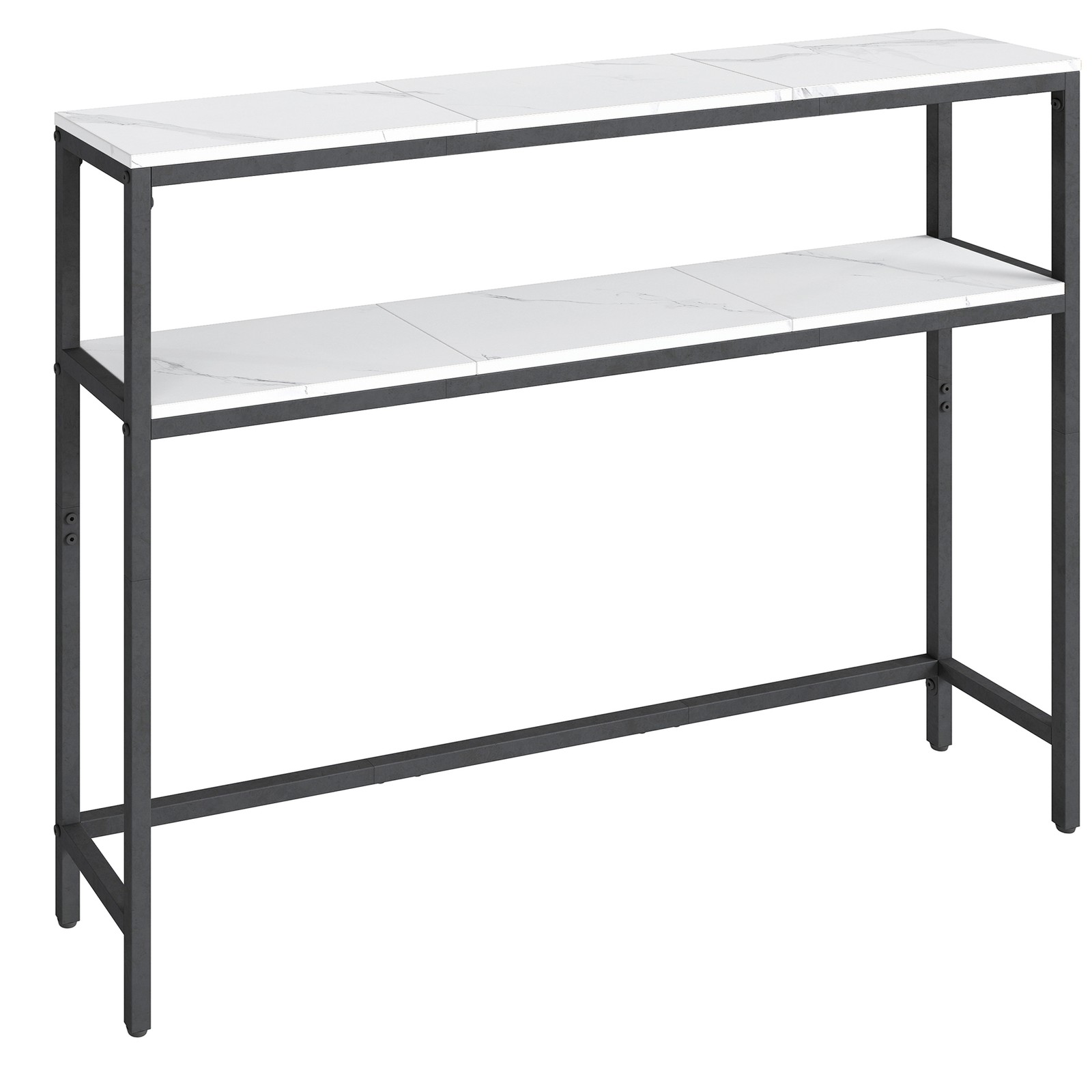 GLSYSU 2 Tier Console Table - White