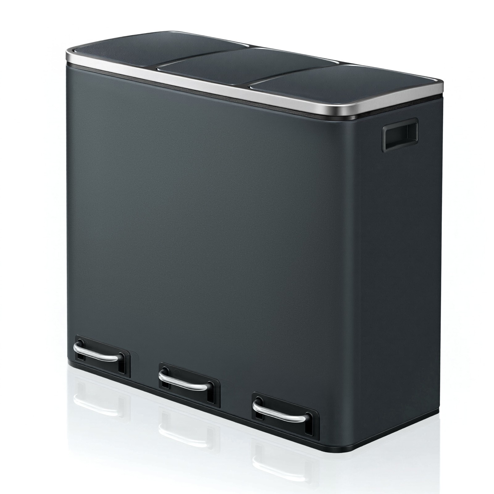 FERNHOLLOW 3 Comparment Kitchen Rubbish Bin - Grey