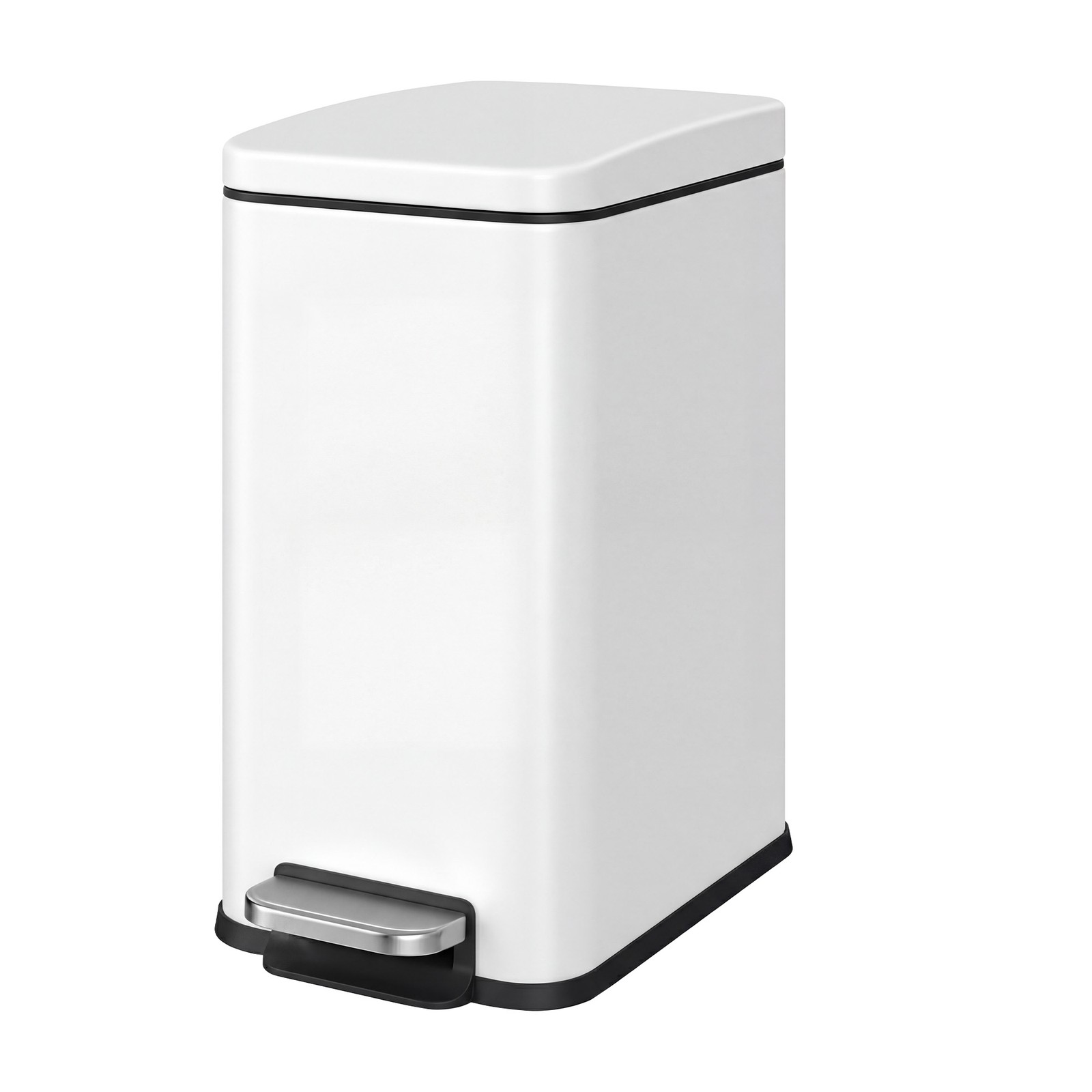 HILESO Soft Close Bathroom Pedal Bin - White