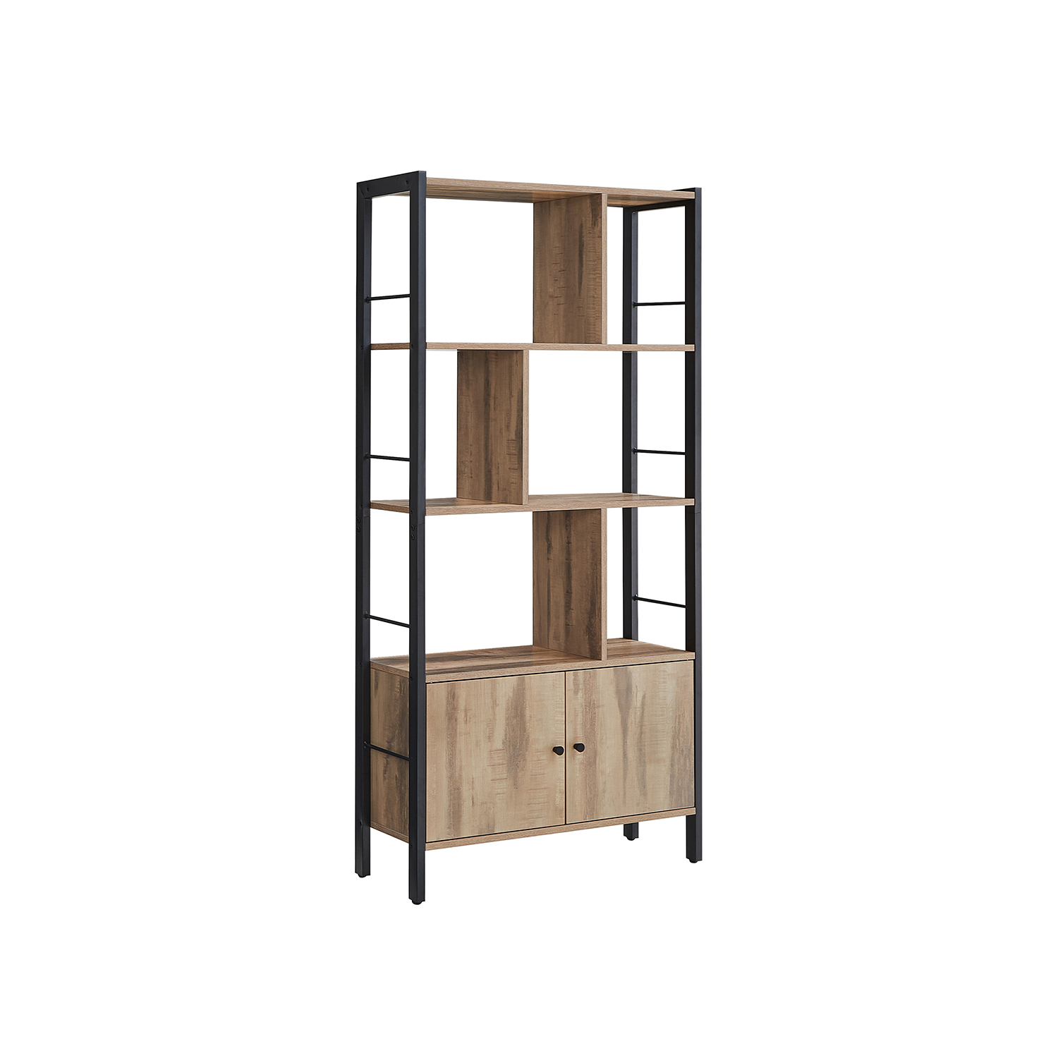 4-Shelf Bookshelf with Steel Structure
