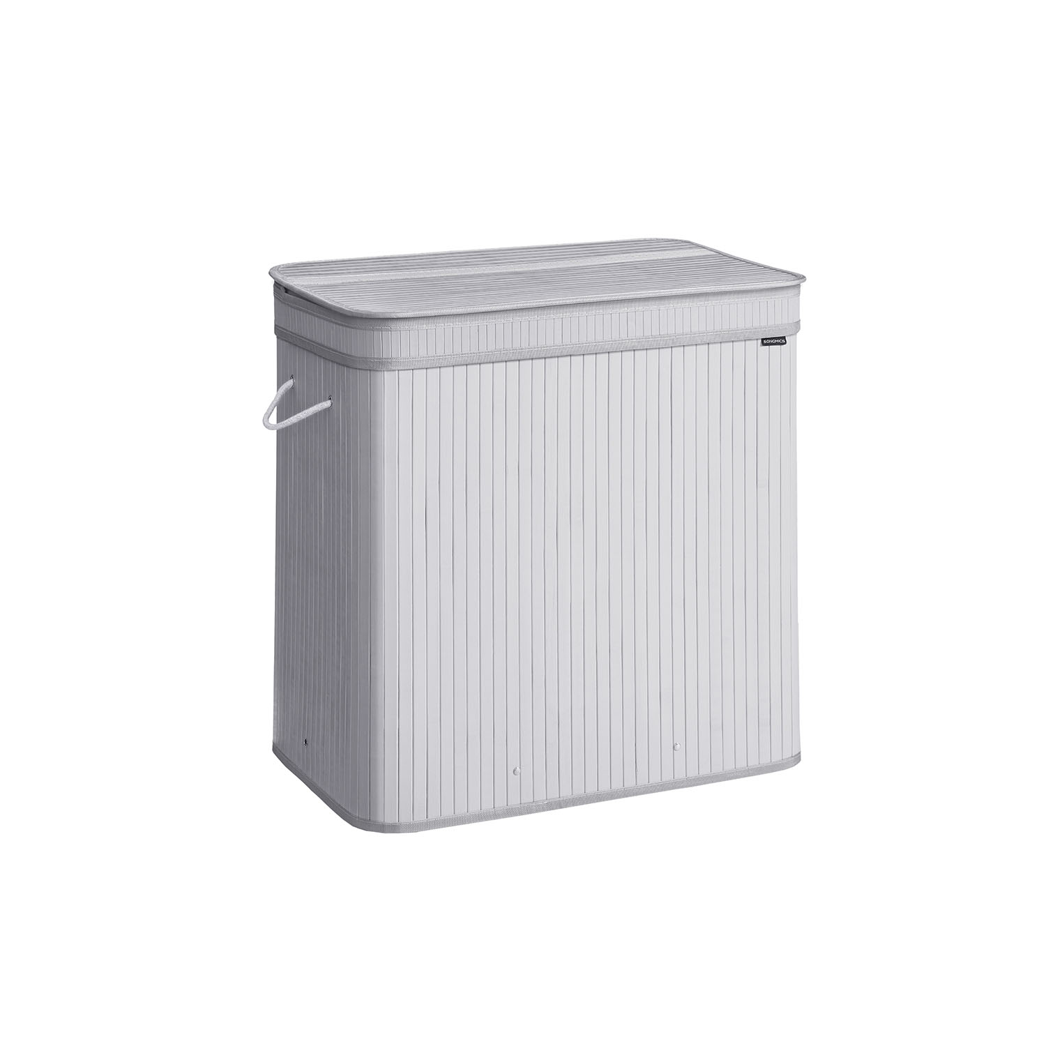 Laundry Basket - LUMNIA Bamboo with Lid - Dove Grey