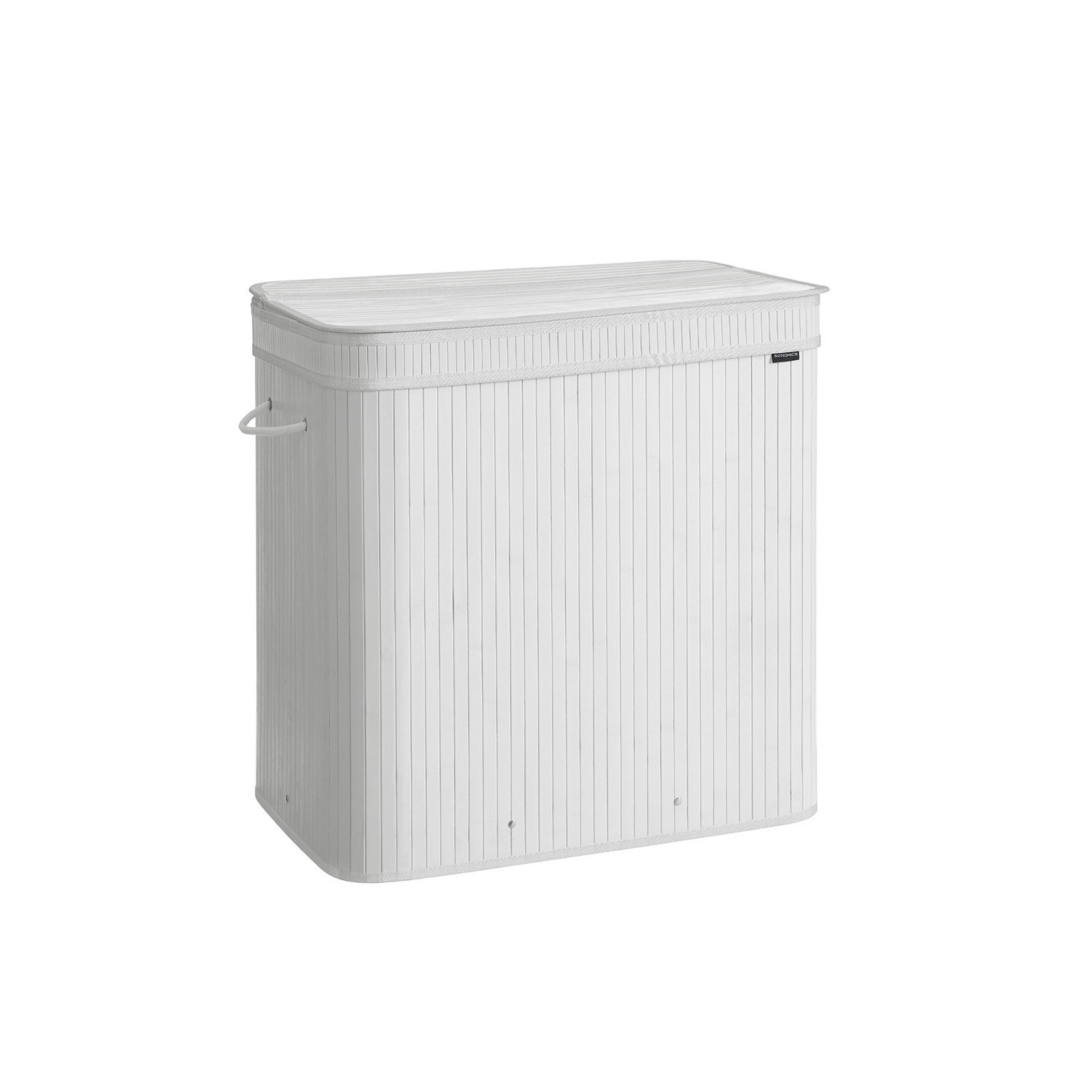 Laundry Hamper - LUMNIA 150L Bamboo with Handle - White