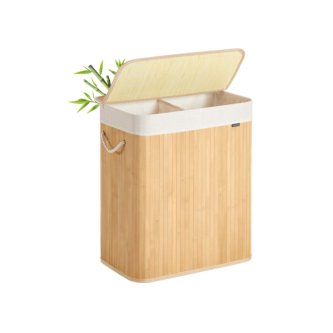 Laundry Basket - LUMNIA Foldable 100L with Washable Liner - Natural