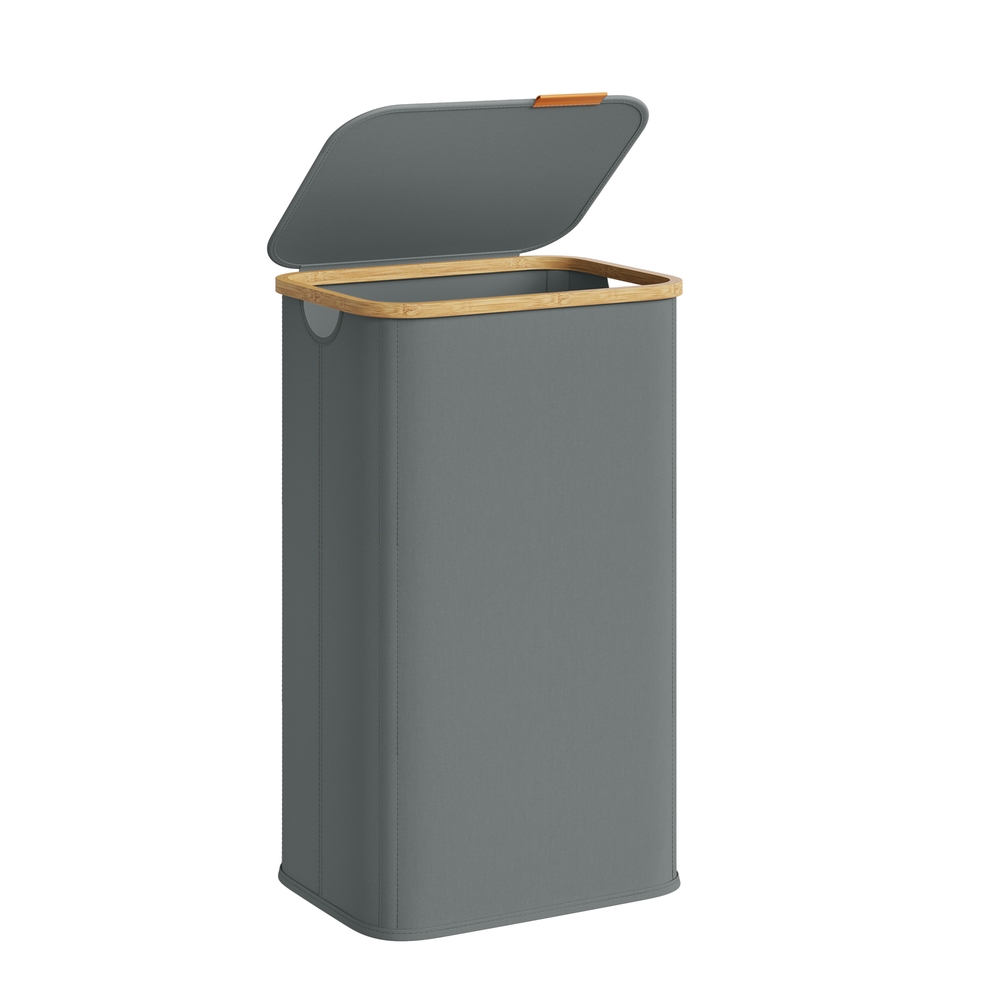 LEVYLA Laundry Hamper with Lid 100L - Slate Grey