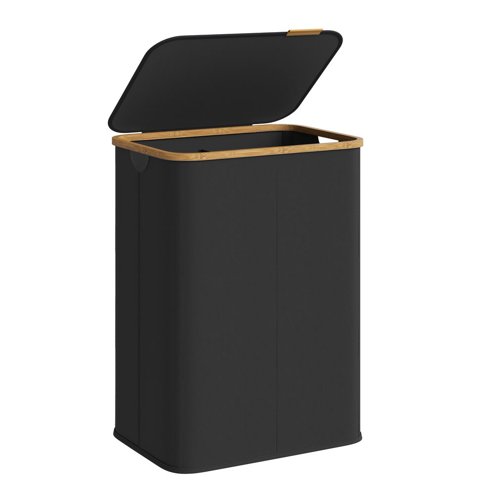LEXABO 2 Compartment Oxford Laundry Basket 140L - Ink Black