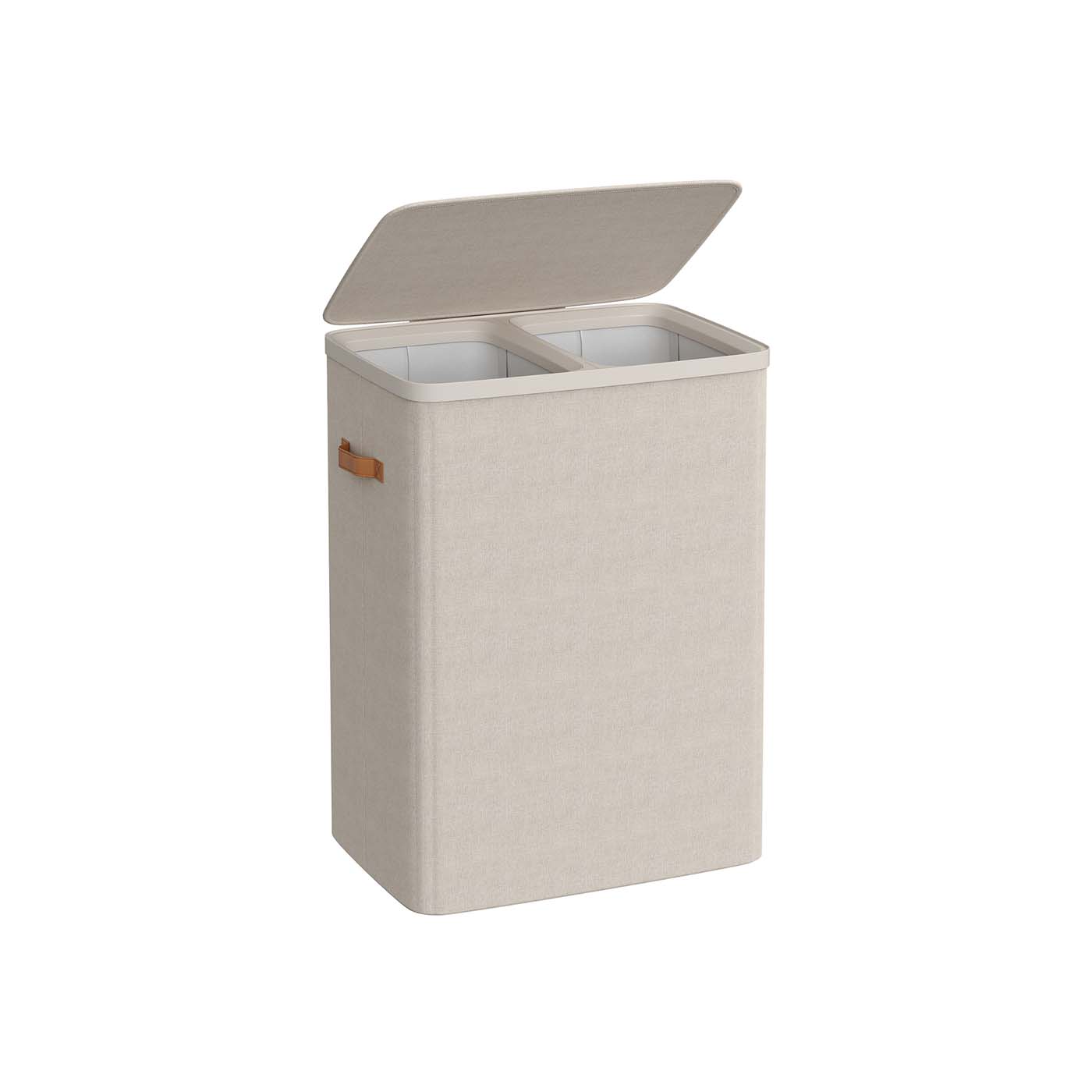 MOSSFORD Laundry basket with dual compartments and removable liners - Beige
