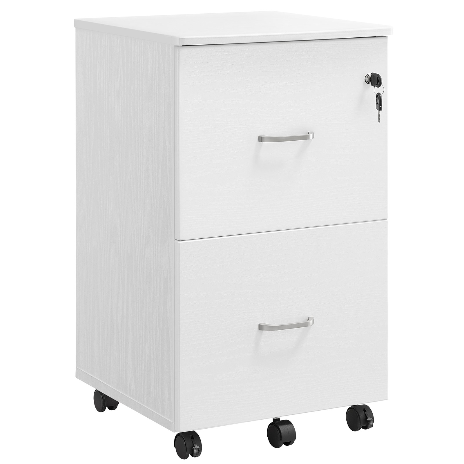 Filing Cabinet - NOVNOS 2 Drawer Locking Cabinet - White