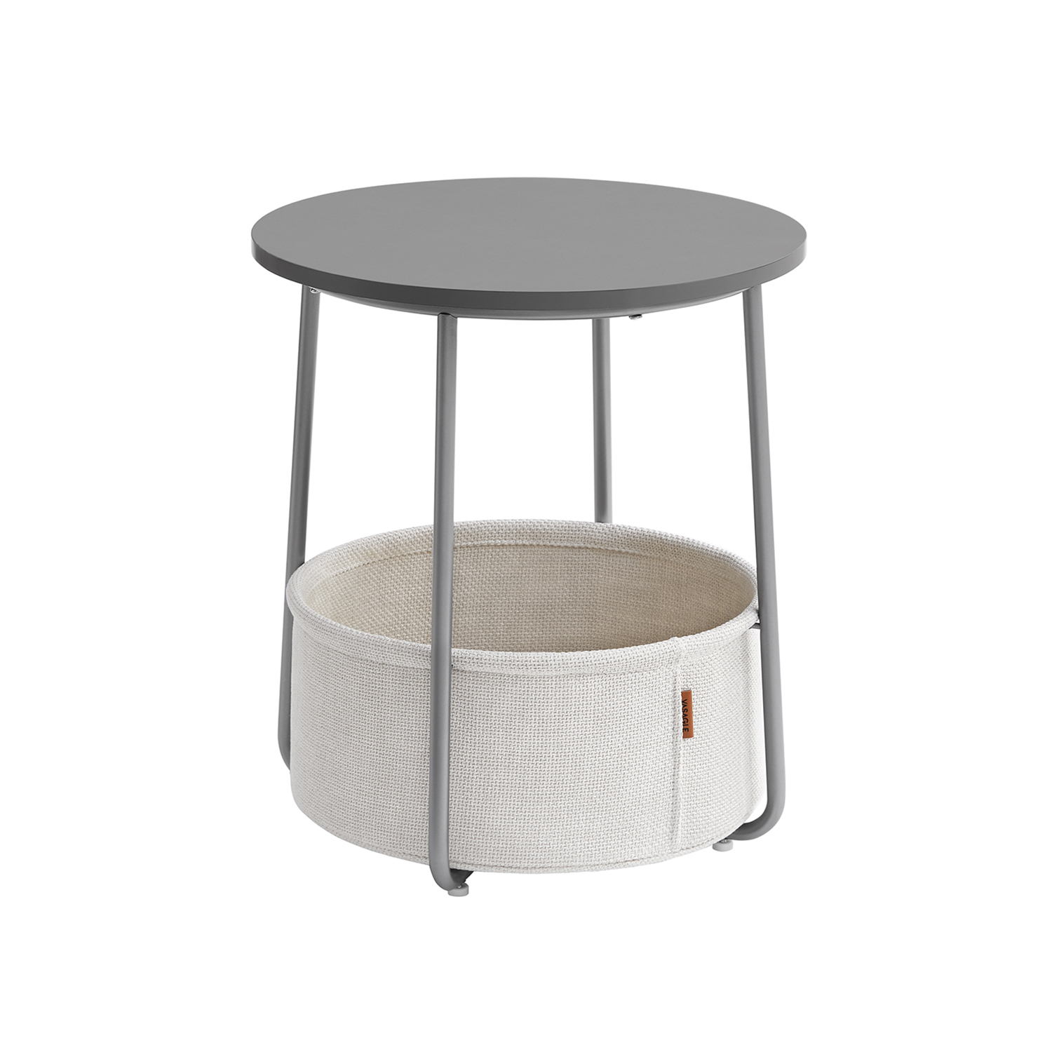 Round End Table with Fabric Basket