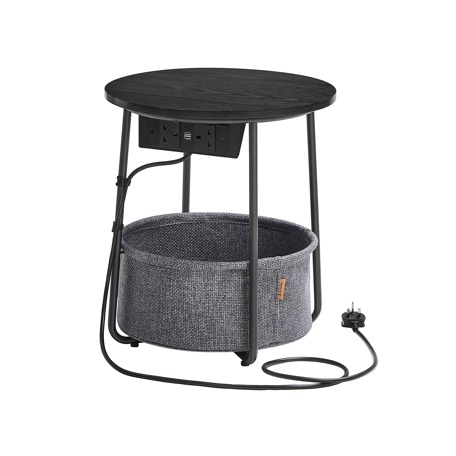Side Table - SERDA Round Table Ebony Black Slate Grey