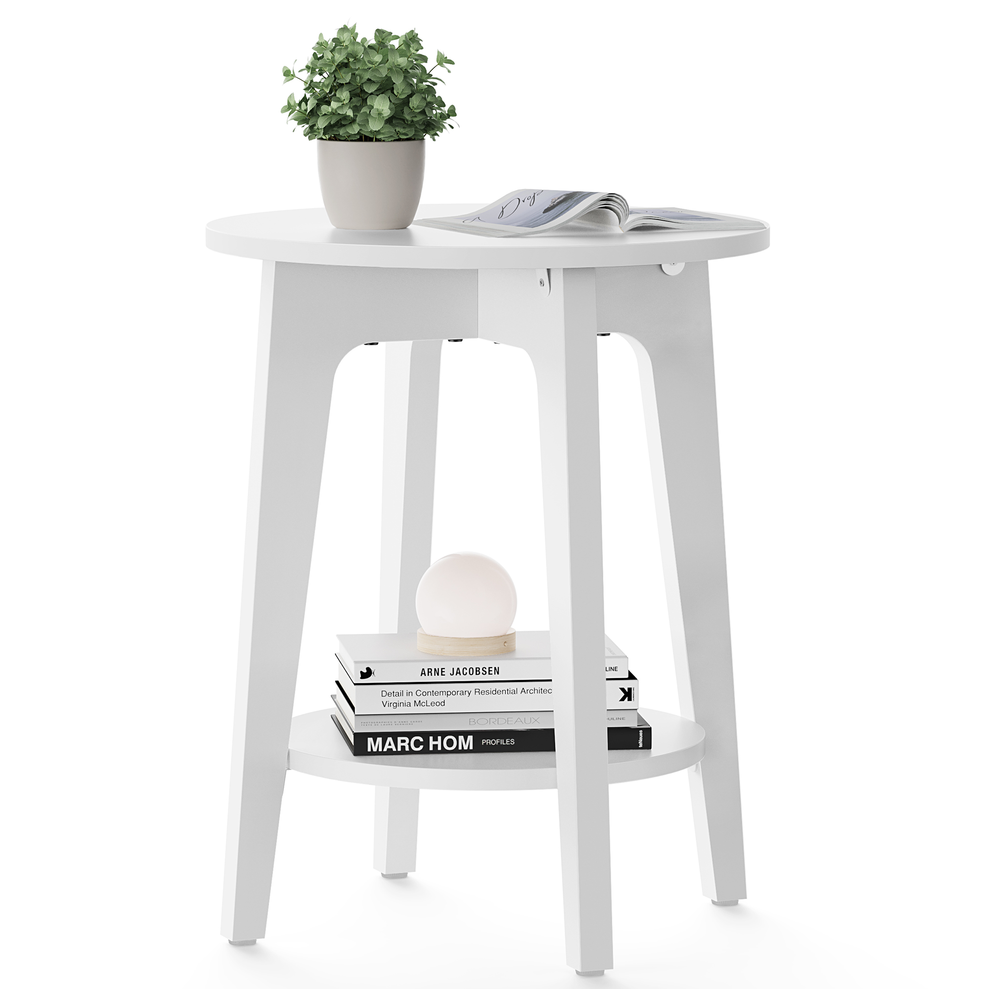 Side Table - SERDA Lower Shelf Side Table - White