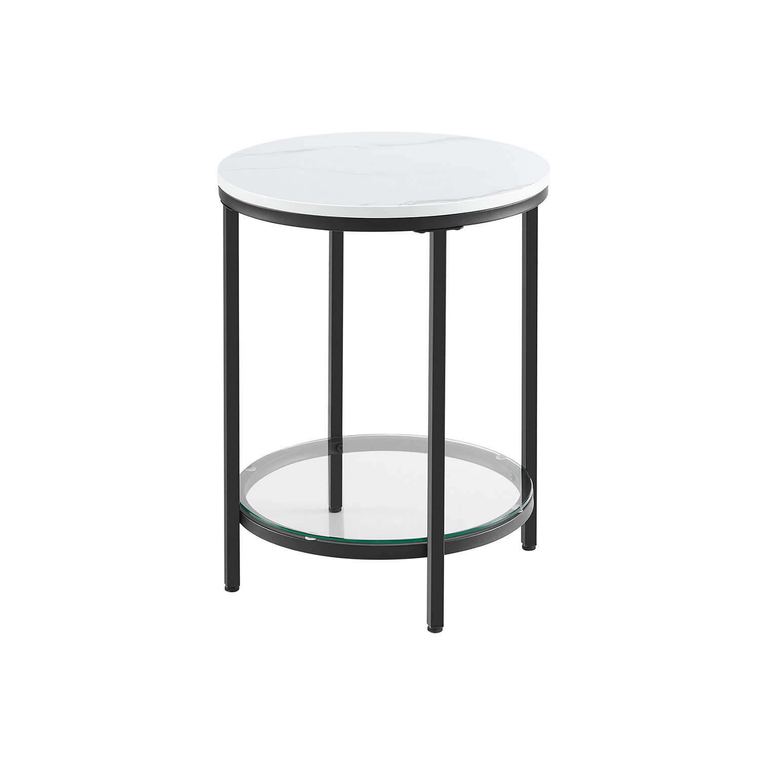 Coffee Table with Particleboard Top and Glass Shelf