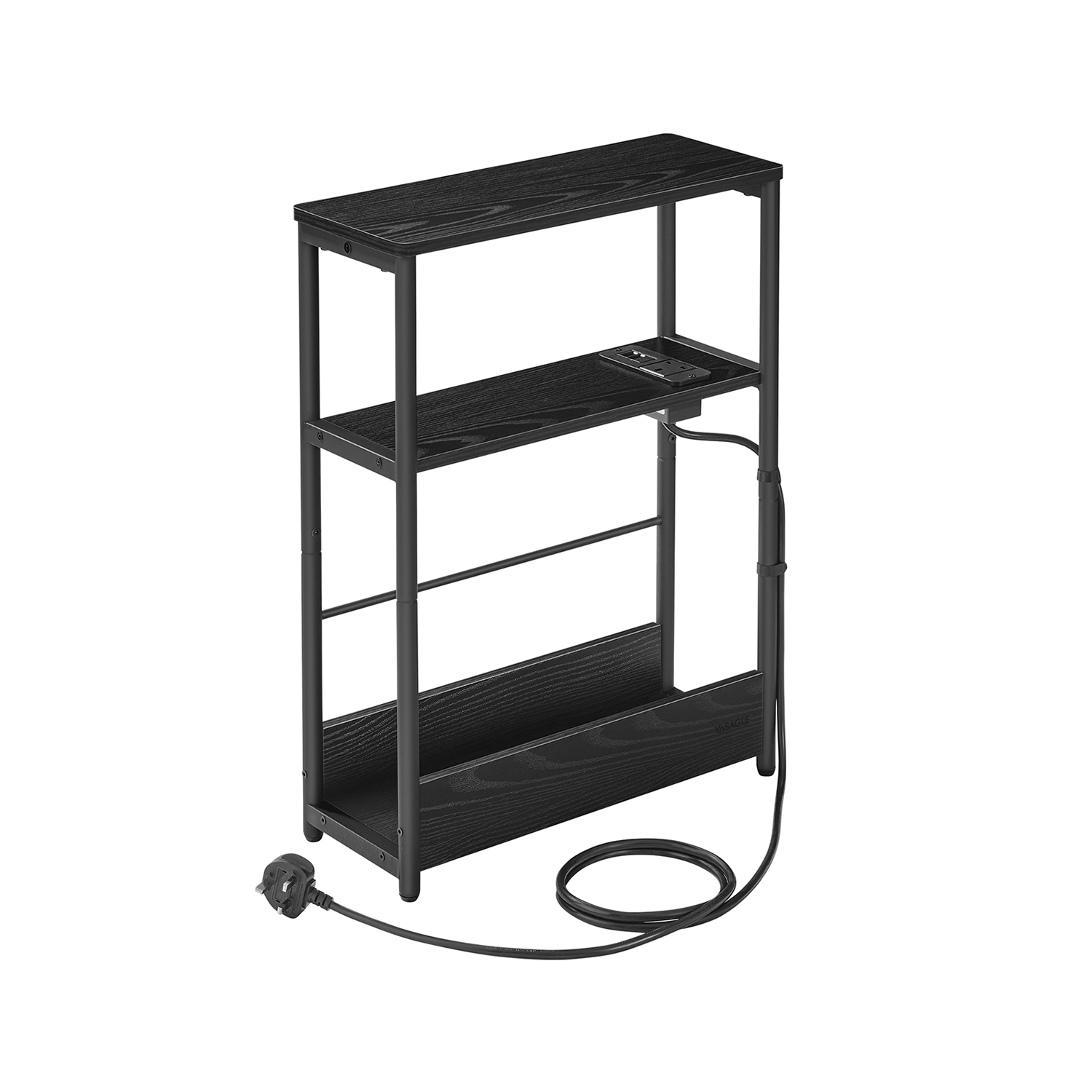 Side Table - VIVNIA 3 Tier Slim - Ebony Black