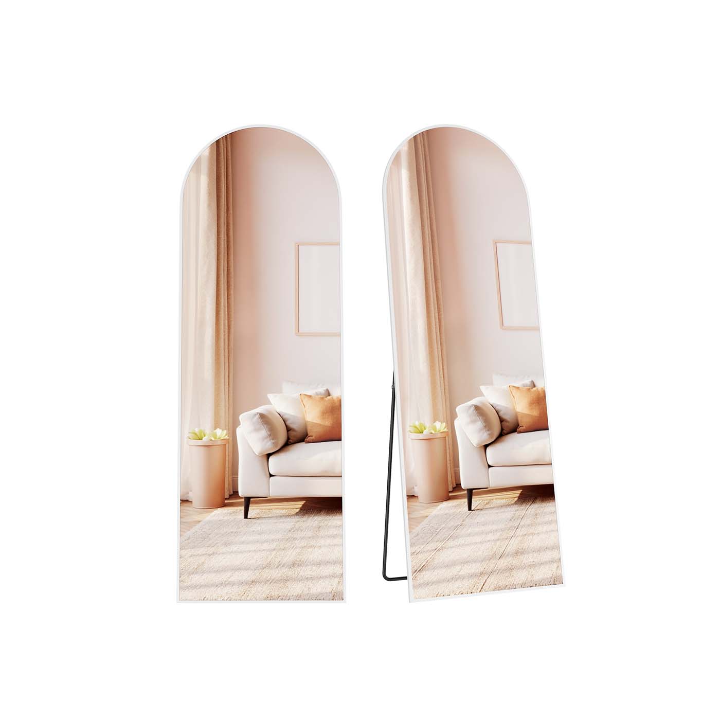 ROWANSHIRE Arched Full Length Mirror with Stand - White