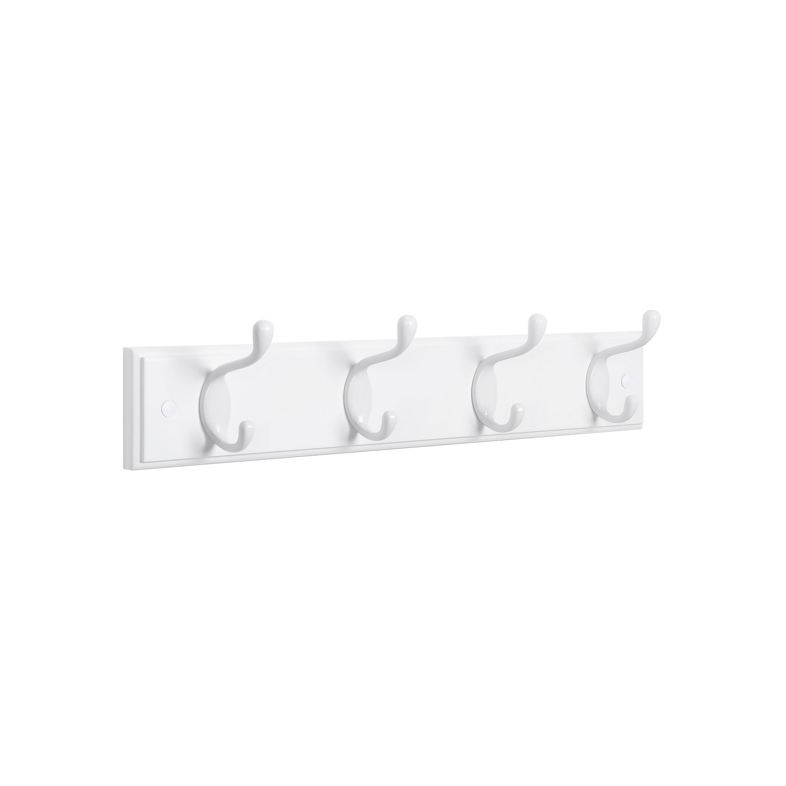 Wall Mounted Coat Rack with 4 Triple Metal Hooks - White