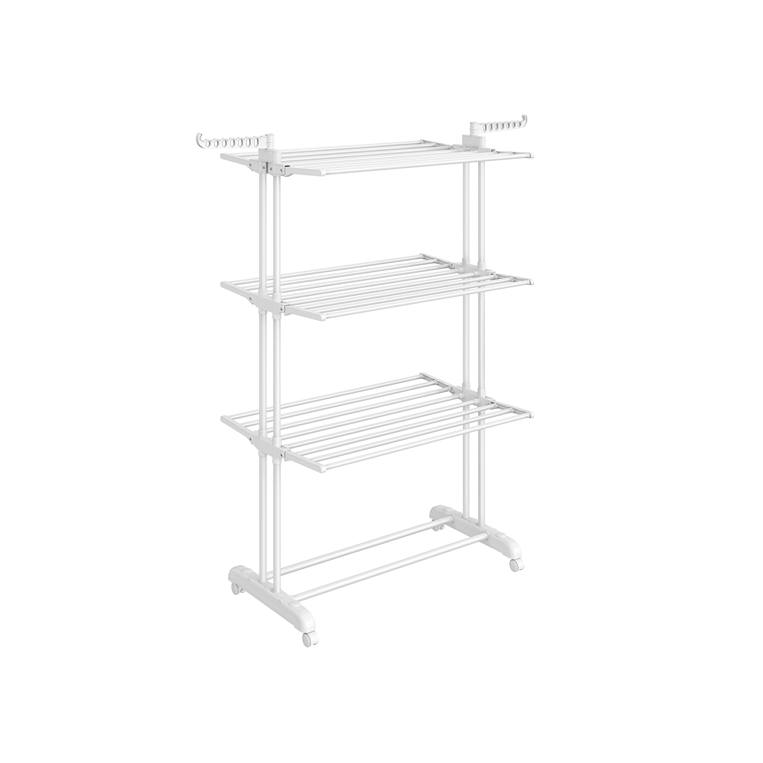 Clothes Airer - LUSTA Stainless Steel 4 Tier Expandable Wing Airer - White