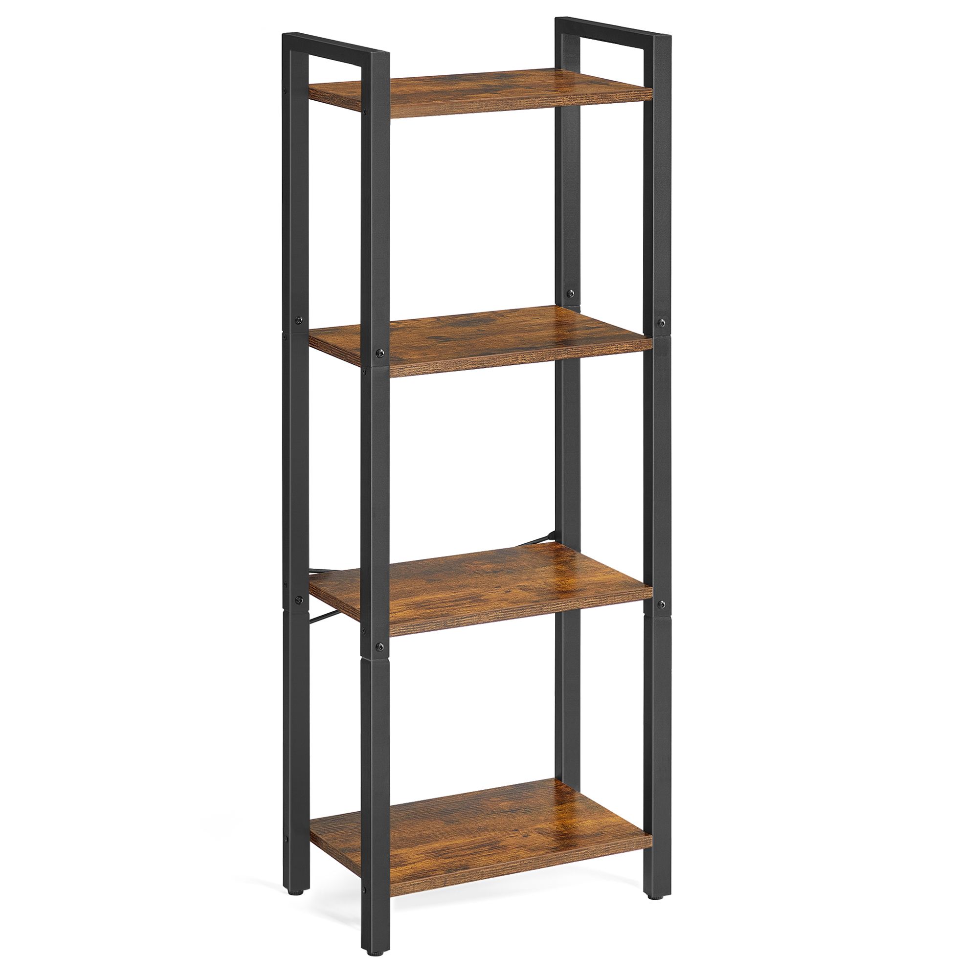 Bookshelf - NOVVAS 4 Tier Rustic Bookshelf - Black