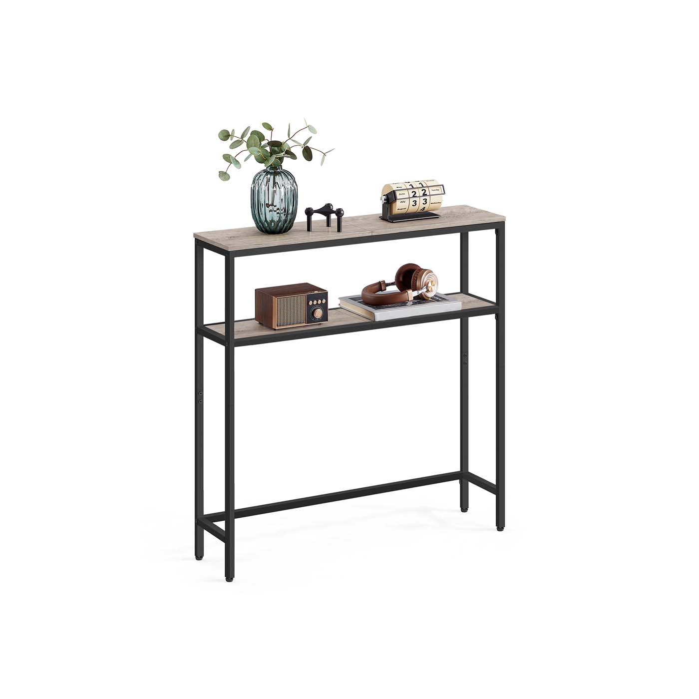 Sofa Table - ASTRO 2 Tier Slim Hallway Table - Frosted Grey
