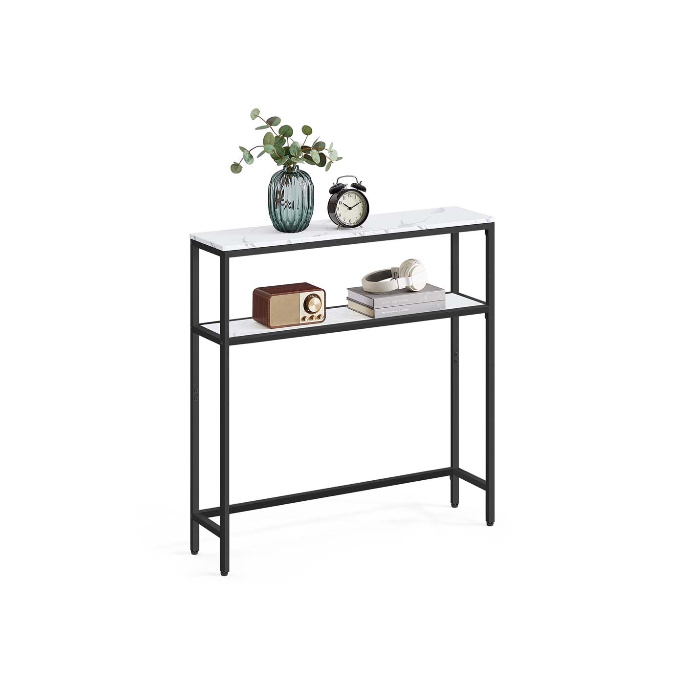 Console Table - ASTRO 2 Shelf Marble - White