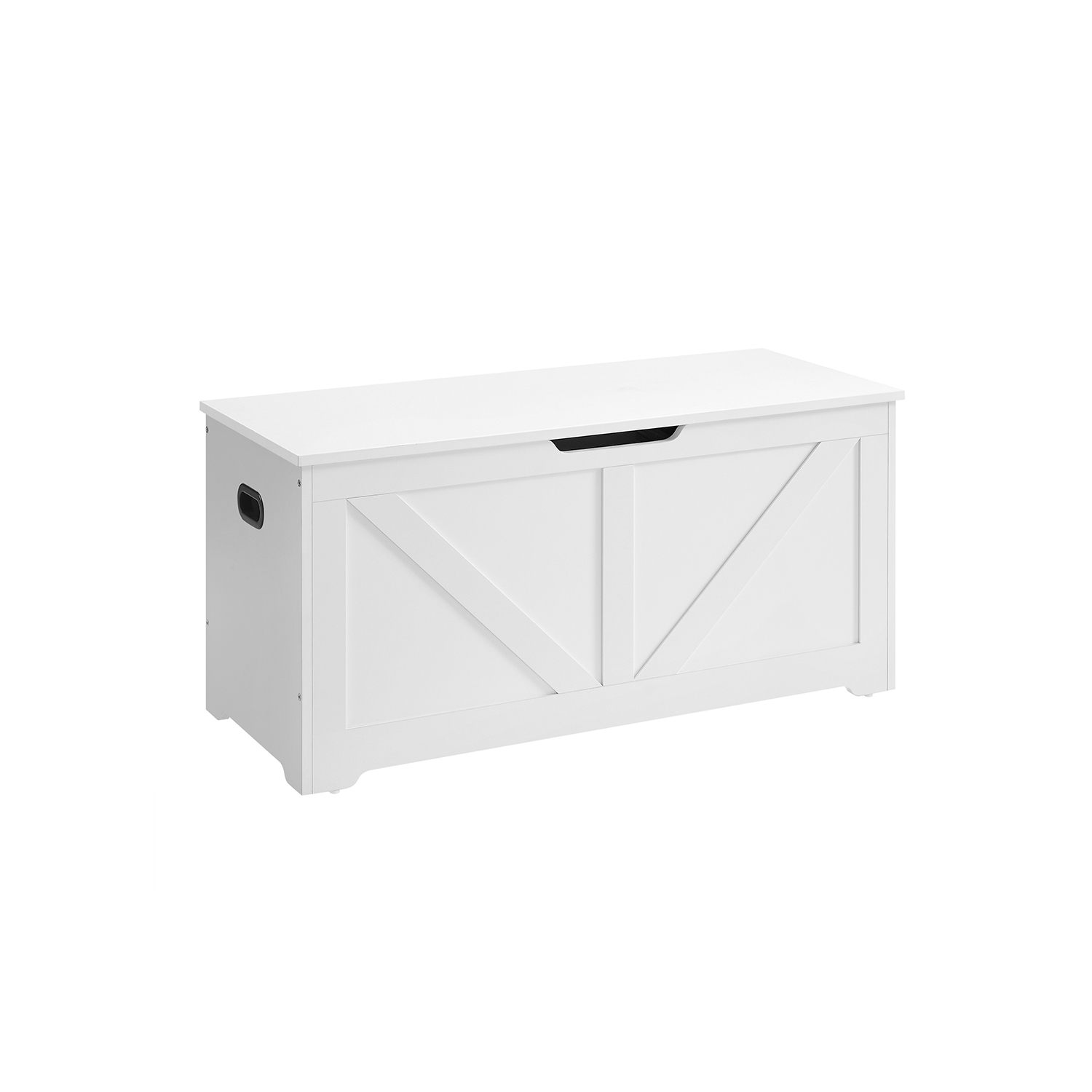 Storage Bench - NOVDA Storage Bench Blanket Box with 2 Safety Hinges - White
