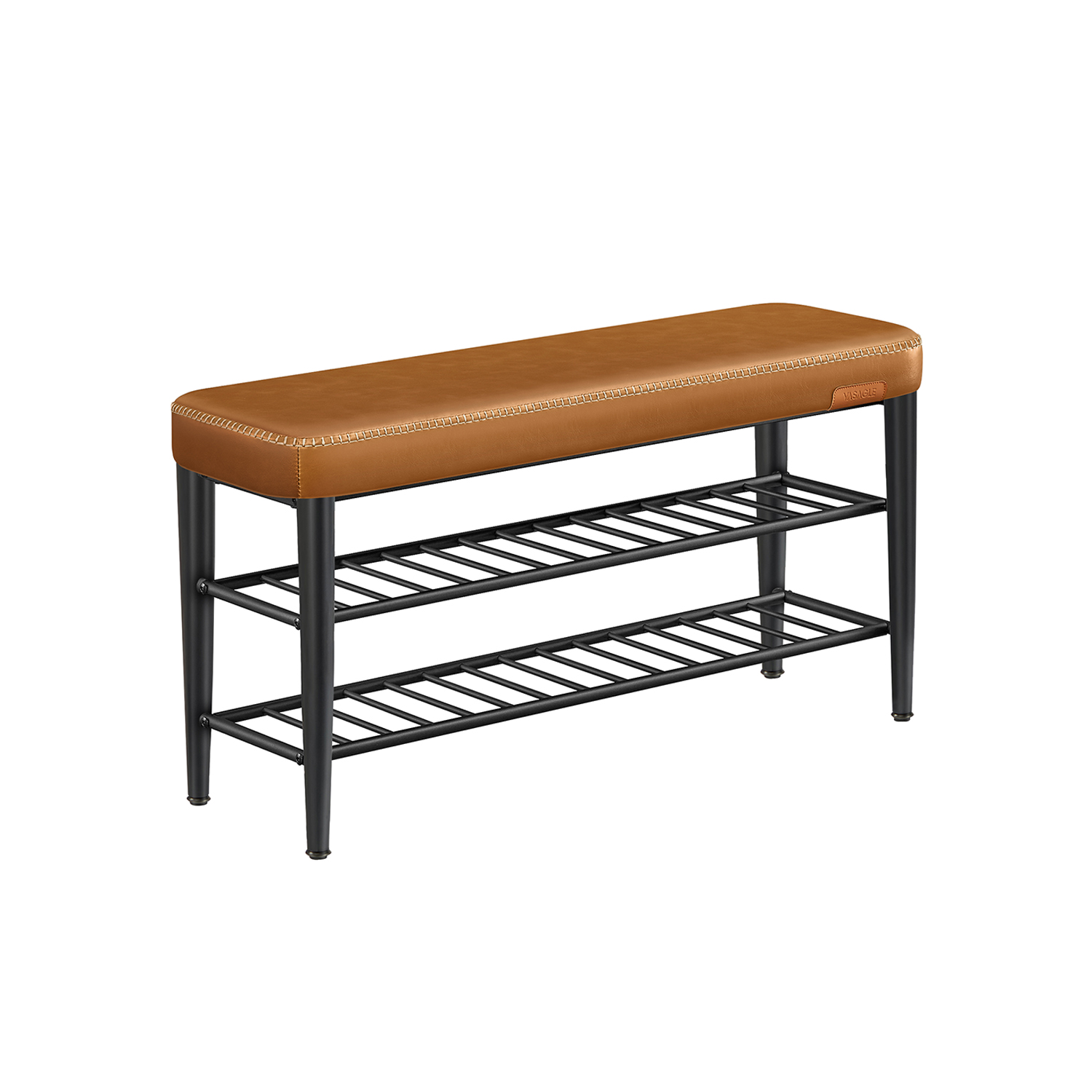 TARDA Shoe Bench - 2 Tier Cushion Seat Medium Sized Bench - Brown