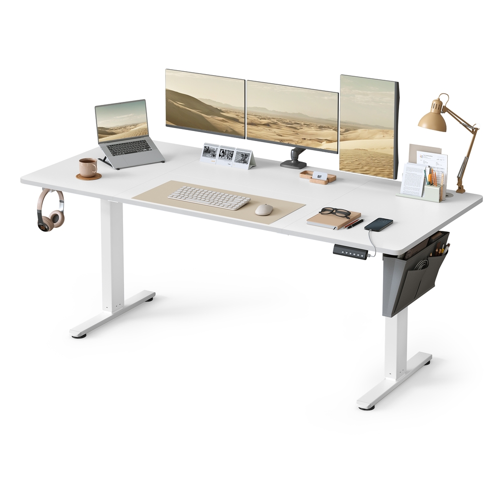 MOCABE Electric Standing Desk with 4 Memory Heights - White