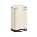 Cream White Step Trash Can with Inner Bucket