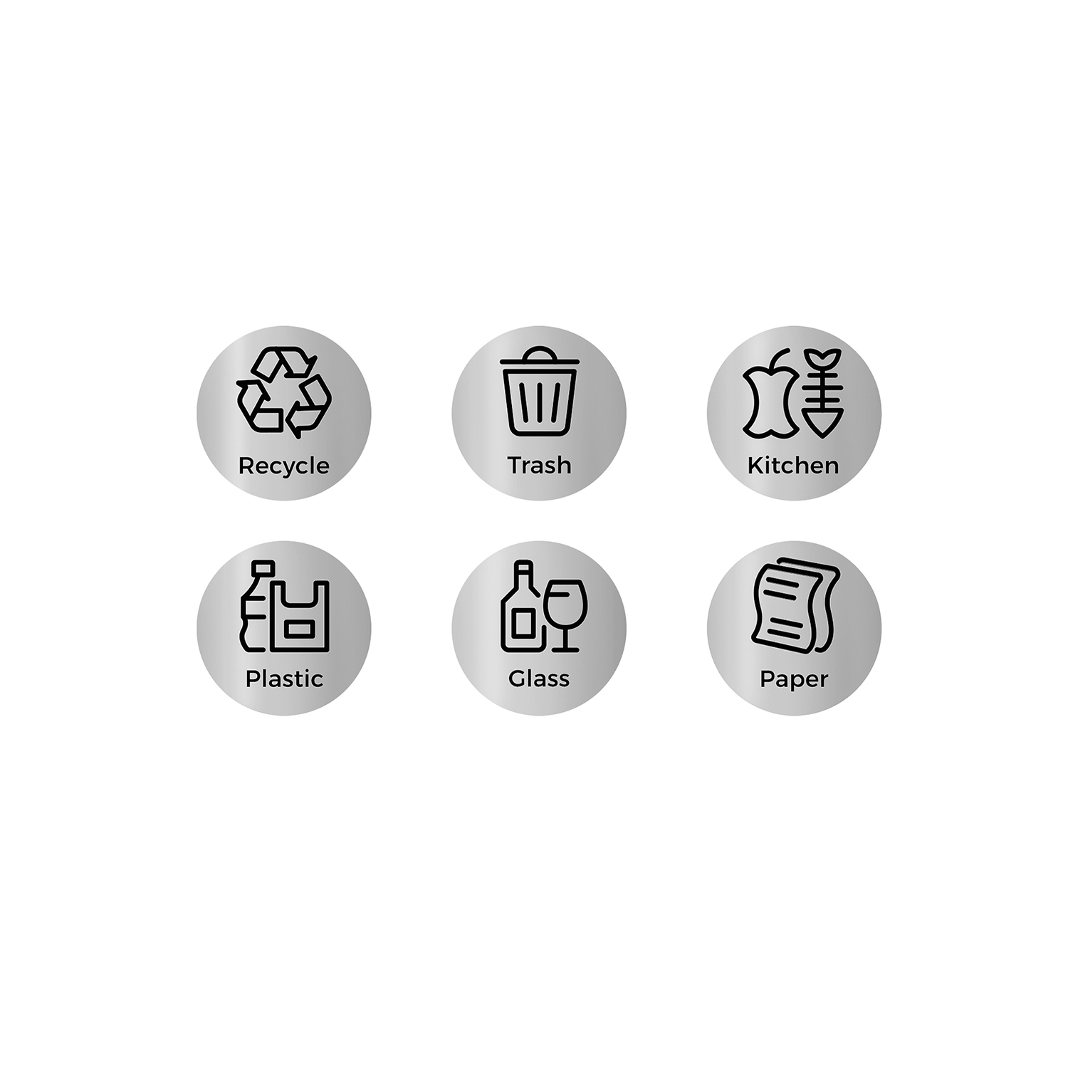 36 Recycling Stickers for Bins