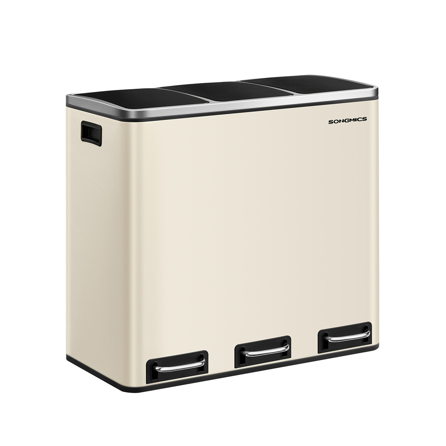 Pedal Bin - ZARRIA 3 x 18L Kitchen Bin - Sand Beige