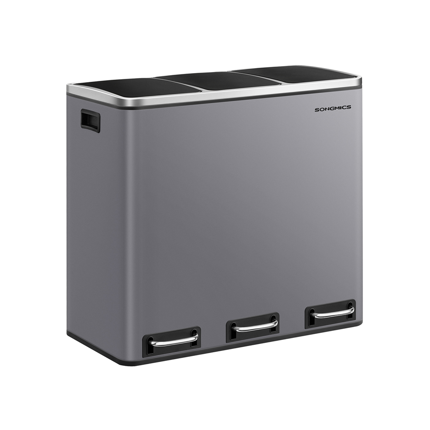 Rubbish Bin - SOLNA 3 x 18L with 15 Liners Included Matte Grey