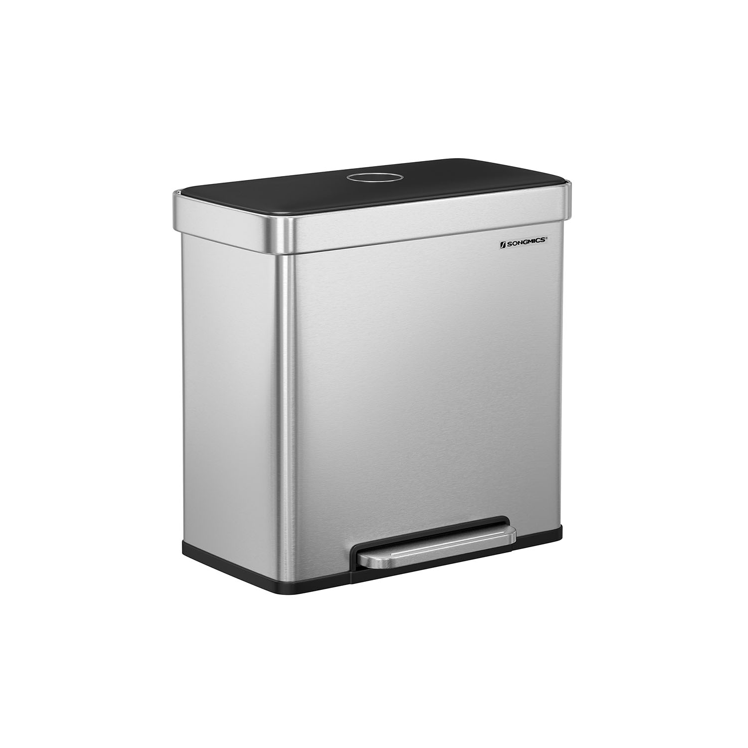 Pedal Bin - SOLON 2 x 30L Stainless Steel with 15 Trash Bag - Silver