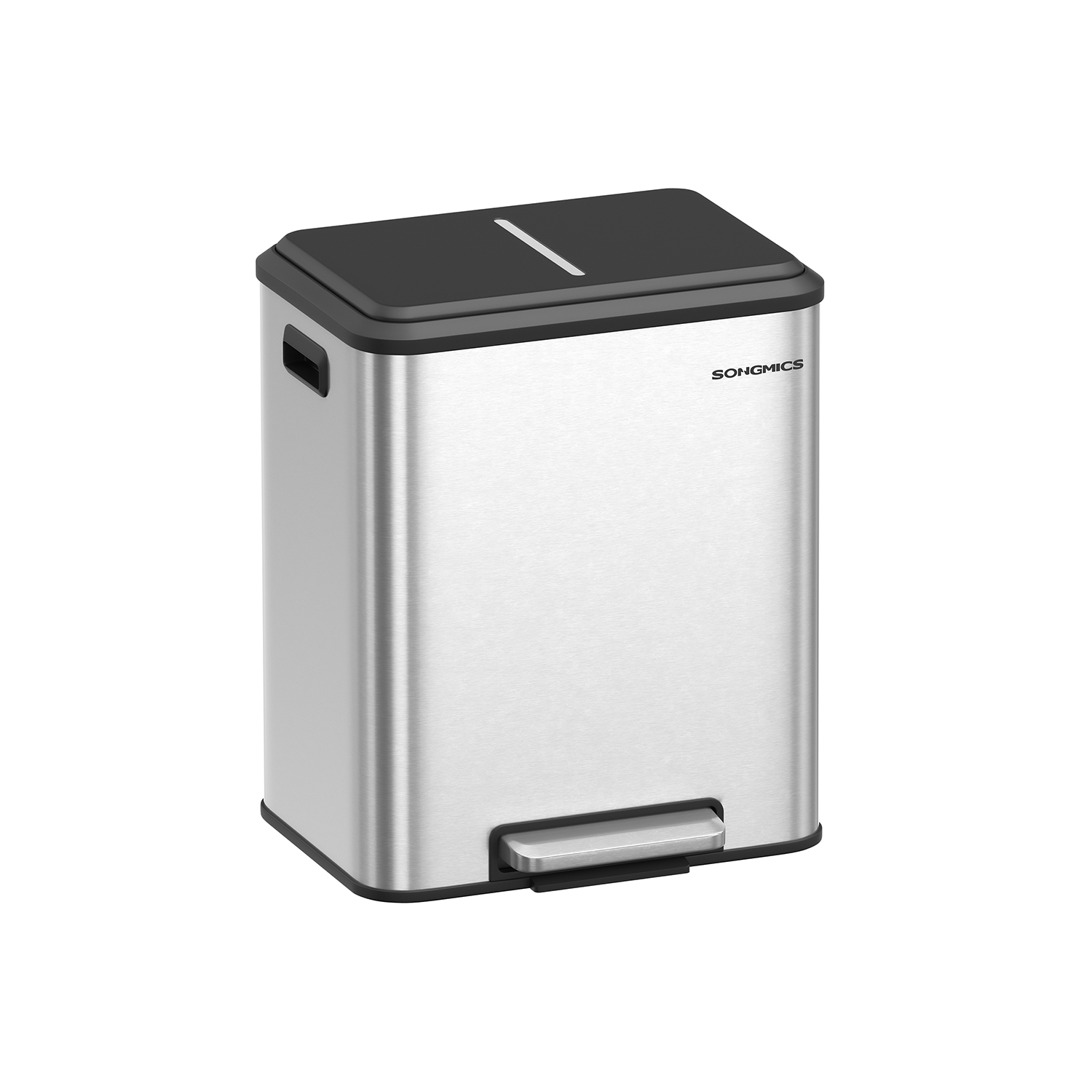 Recycling Bin - MODRA Double Bin for Waste - Metallic Silver