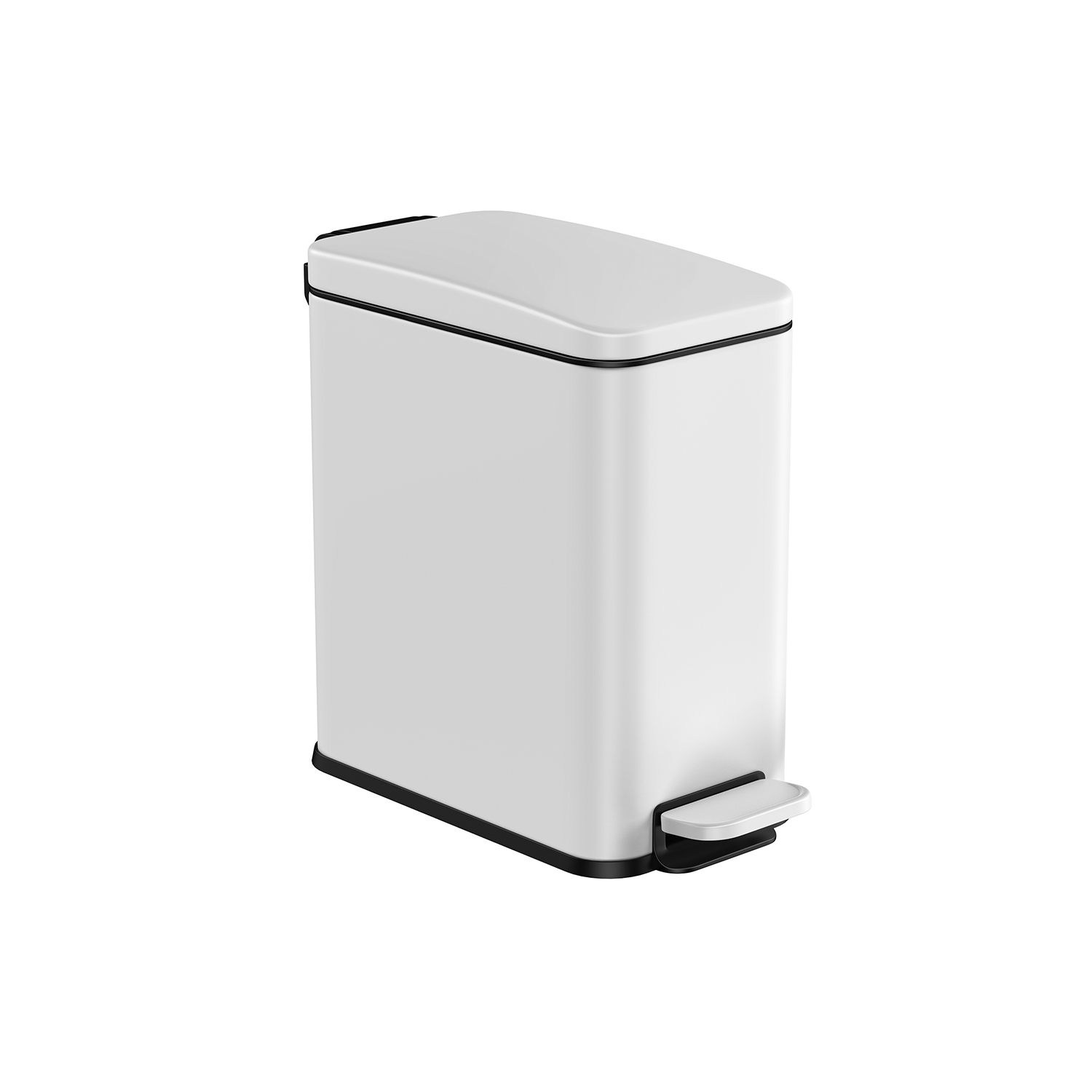5L Small Bin with Lid White