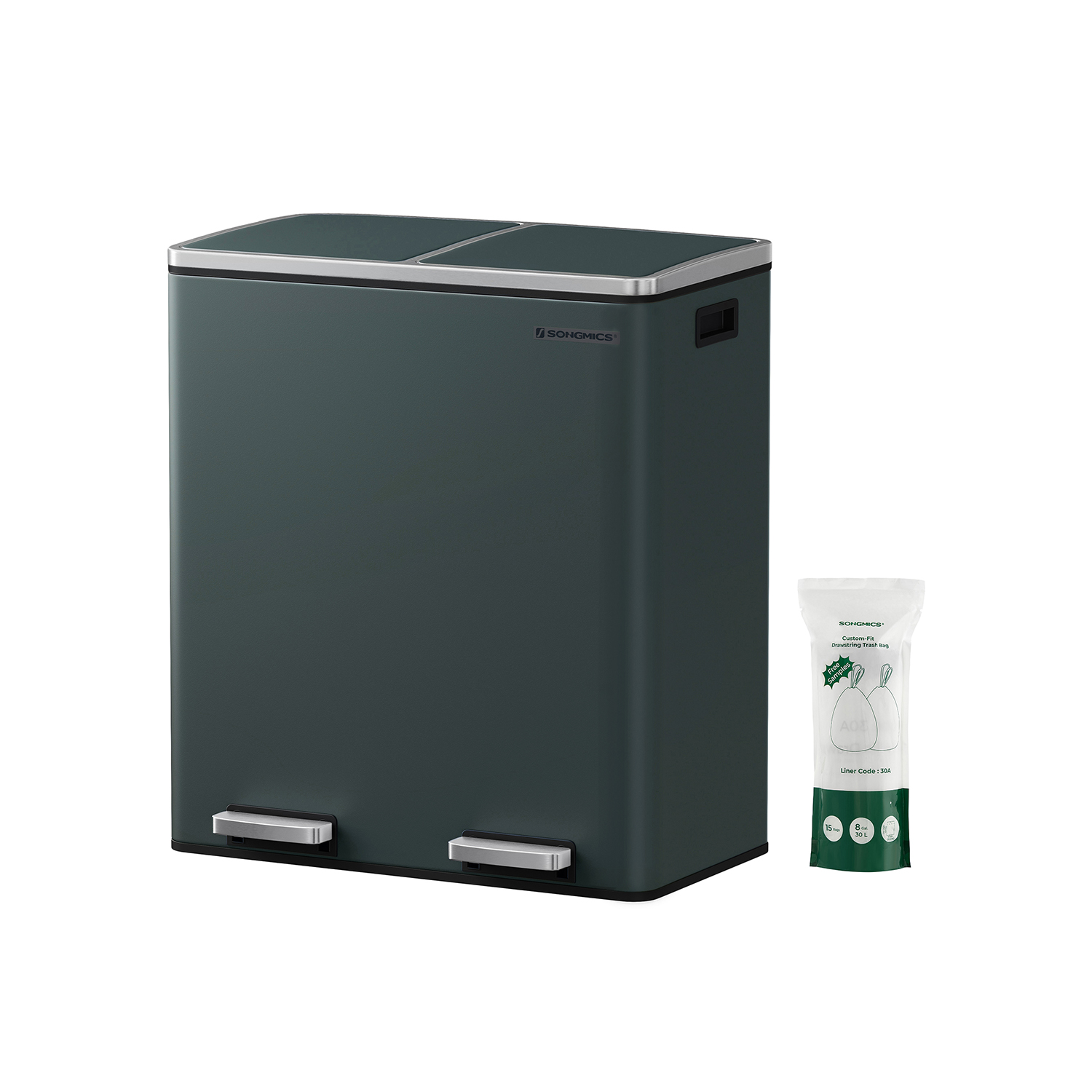 Double 30L Trash Can