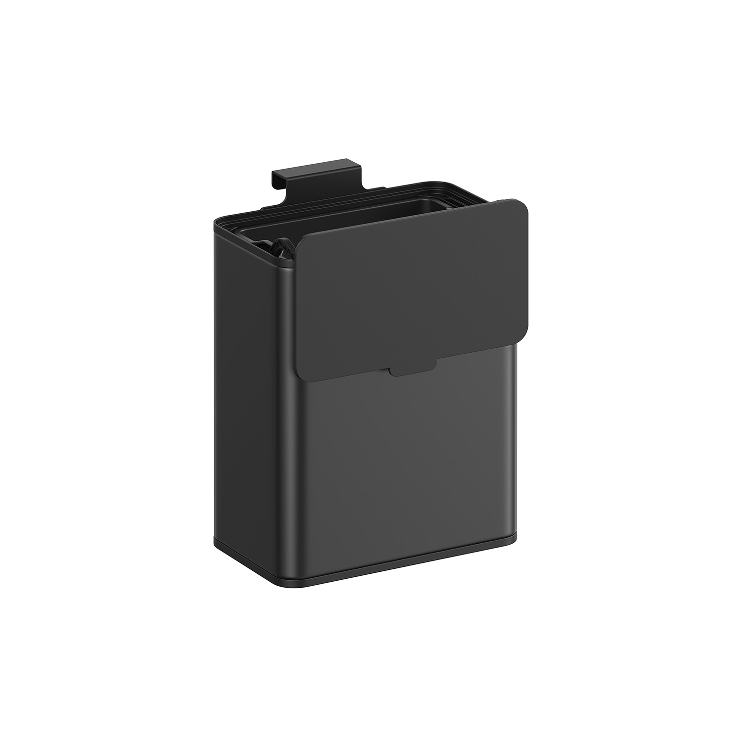 Kitchen Bin - AVORA 8L Hanging Steel Bin with Hook - Black
