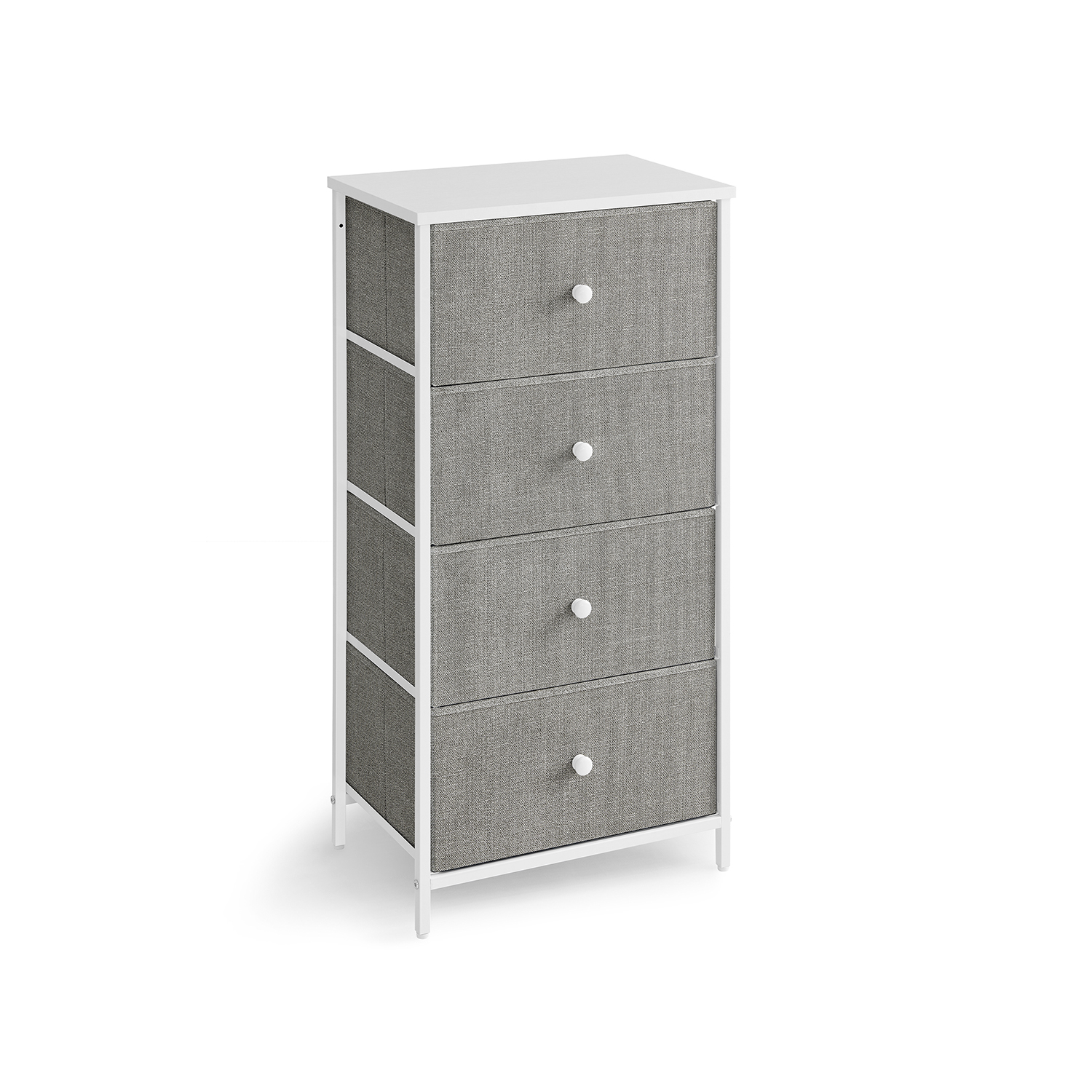 SALINAS Grey Chest of Drawers - Tallboy, Small-sized, 4 Drawers