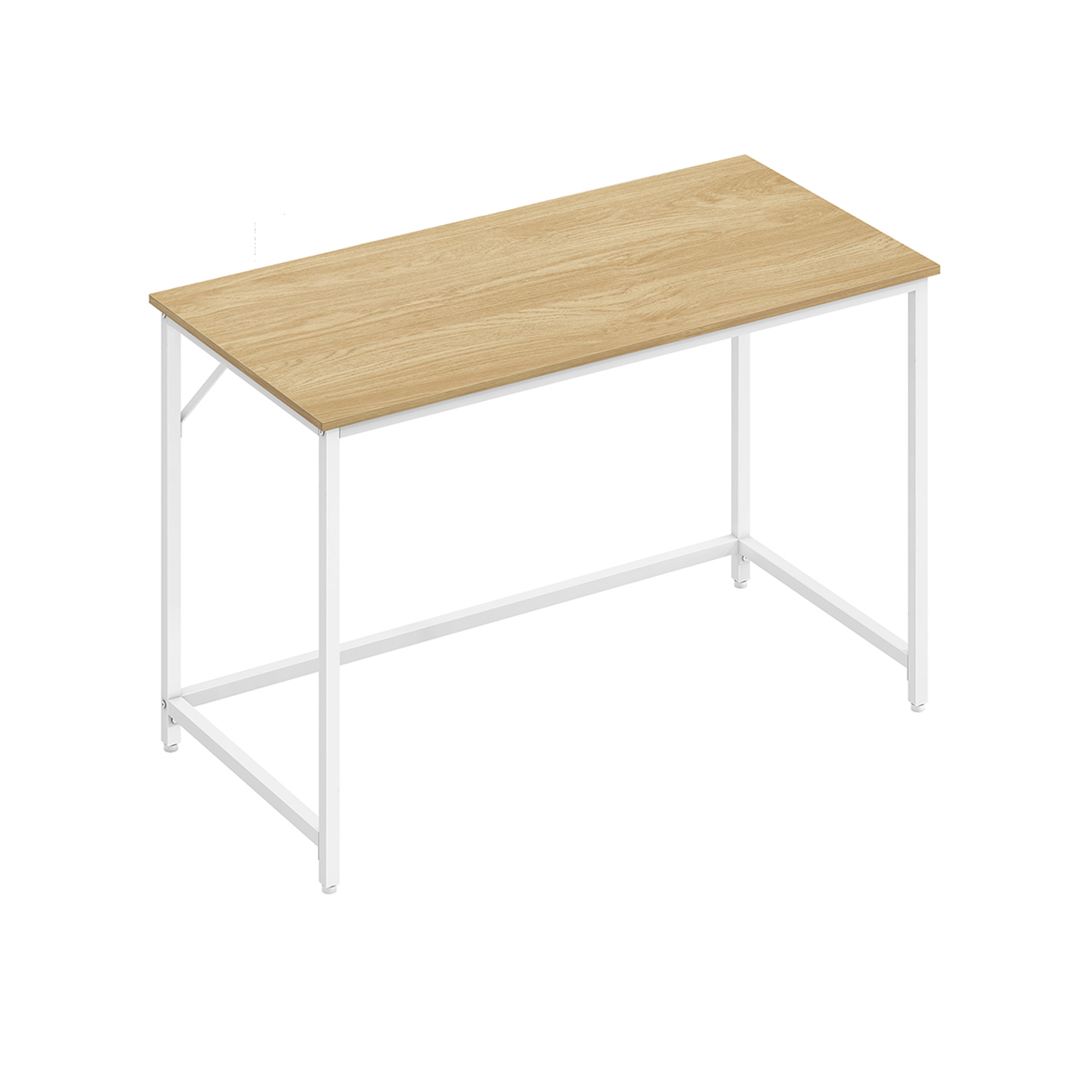 Office Desk - FINLIA Small Workstation Natural Oak Pearl White - Natural Oak