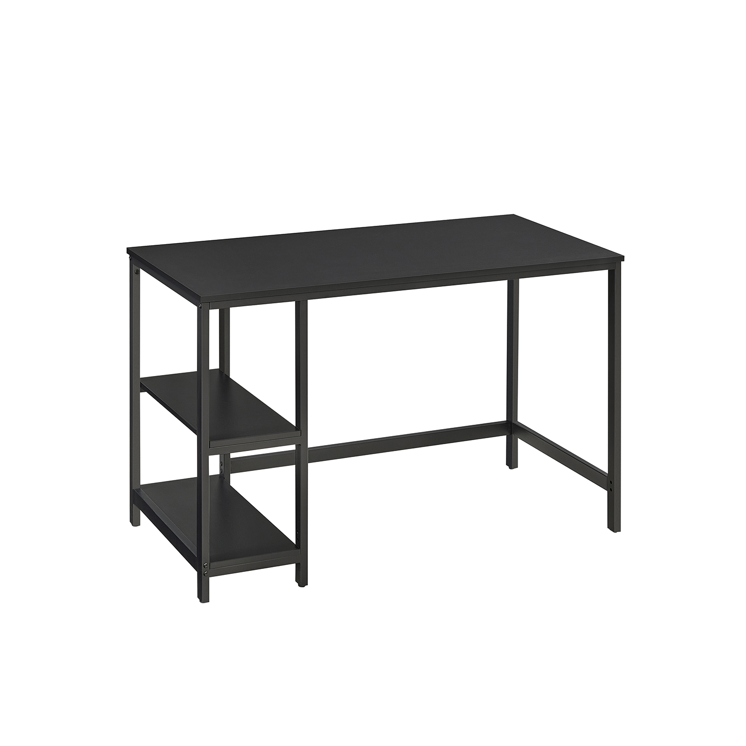 Writing Desk - FINLIA 2 Shelves Left or Right - Black